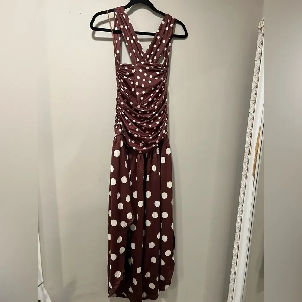 Free People Raylon Variegated Polka Dot Midi Dress